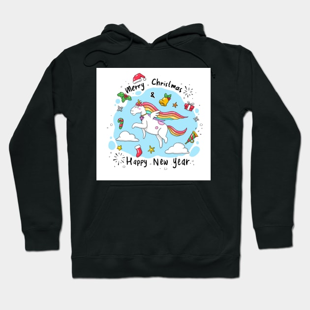 Happy new unicorn year Hoodie by Graphic designs by funky